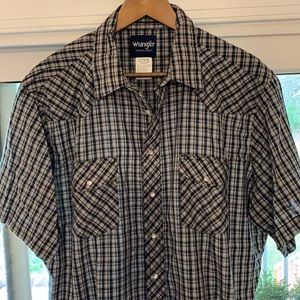 Button Pearl Snap Short Sleeve Shirt